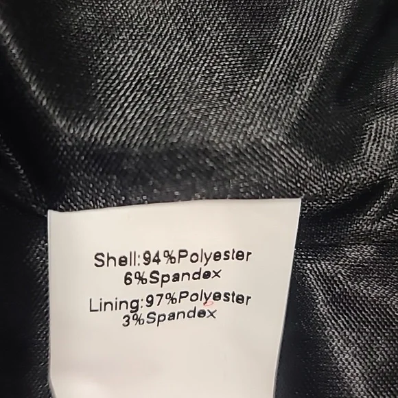 Allegra K Black Velvet Tailored Notch-Lapel Blazer. W-28 - Picture 7 of 7